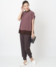 PZQJT35190 GEORGES RECH(ジョルジュ・レッシュ)  [日本製/速乾/UVカット]ストレッチスリットジョグパンツ ブラウン