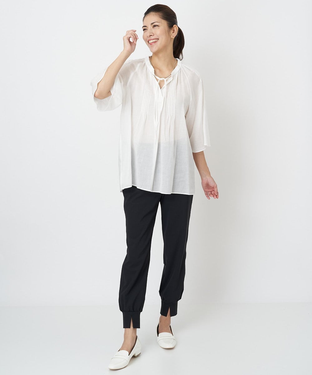 PZQJT35190 GEORGES RECH(ジョルジュ・レッシュ)  [日本製/速乾/UVカット]ストレッチスリットジョグパンツ ブラウン