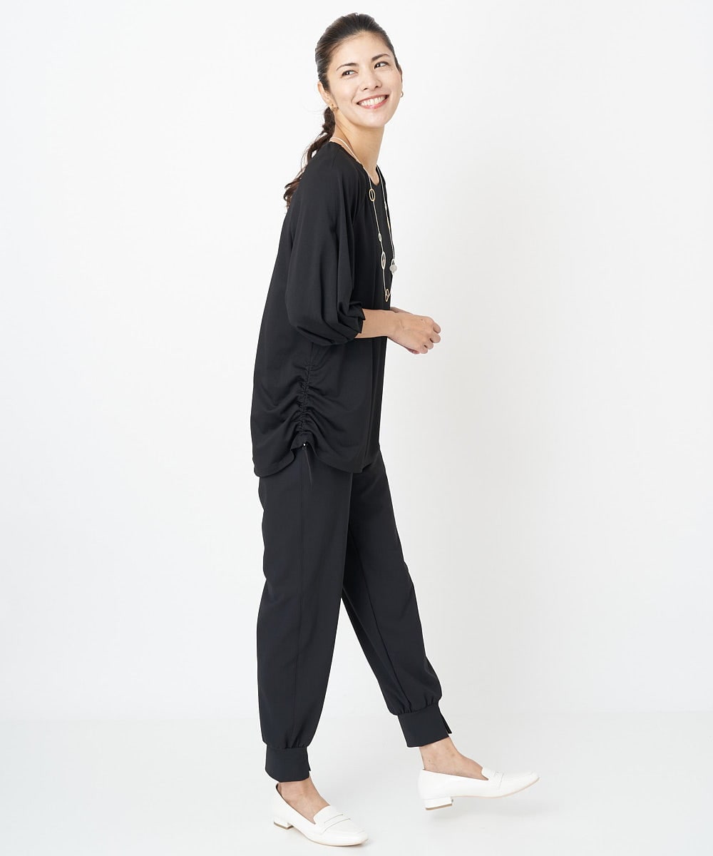 PZQJT35190 GEORGES RECH(ジョルジュ・レッシュ)  [日本製/速乾/UVカット]ストレッチスリットジョグパンツ ブラウン