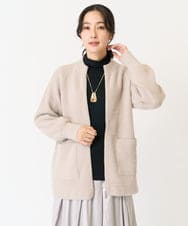 PZSAB06330 GEORGES RECH(ジョルジュ・レッシュ) シャギーモールリバーカーディガン ライトグレー