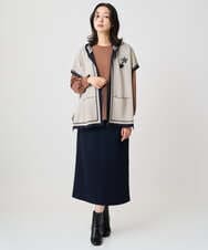 PZSAD03330 GEORGES RECH(ジョルジュ・レッシュ) ダブルジャカードニットポンチョ ベージュ