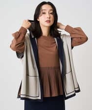 PZSAD03330 GEORGES RECH(ジョルジュ・レッシュ) ダブルジャカードニットポンチョ ベージュ