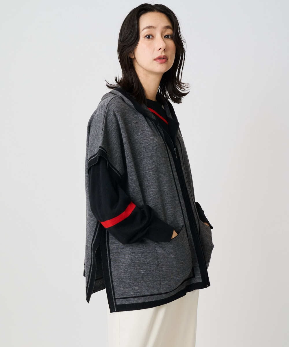PZSAD03330 GEORGES RECH(ジョルジュ・レッシュ) ダブルジャカードニットポンチョ ベージュ