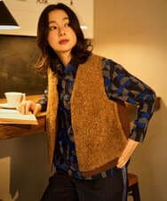 PZSAD20290 GEORGES RECH(ジョルジュ・レッシュ) ボアニットコンビベスト ベージュ