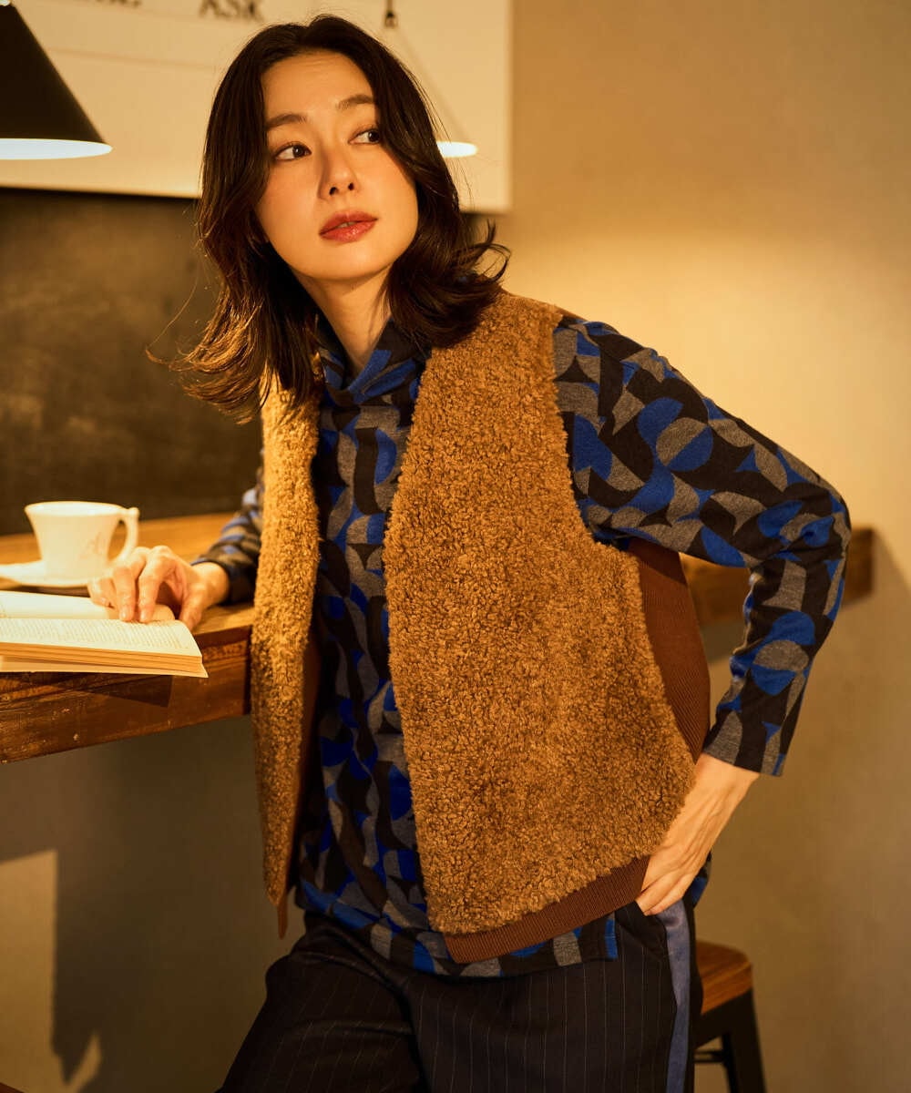 PZSAD20290 GEORGES RECH ボアニットコンビベスト