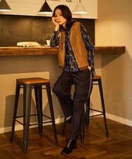 PZSAD20290 GEORGES RECH(ジョルジュ・レッシュ) ボアニットコンビベスト ダークグレー