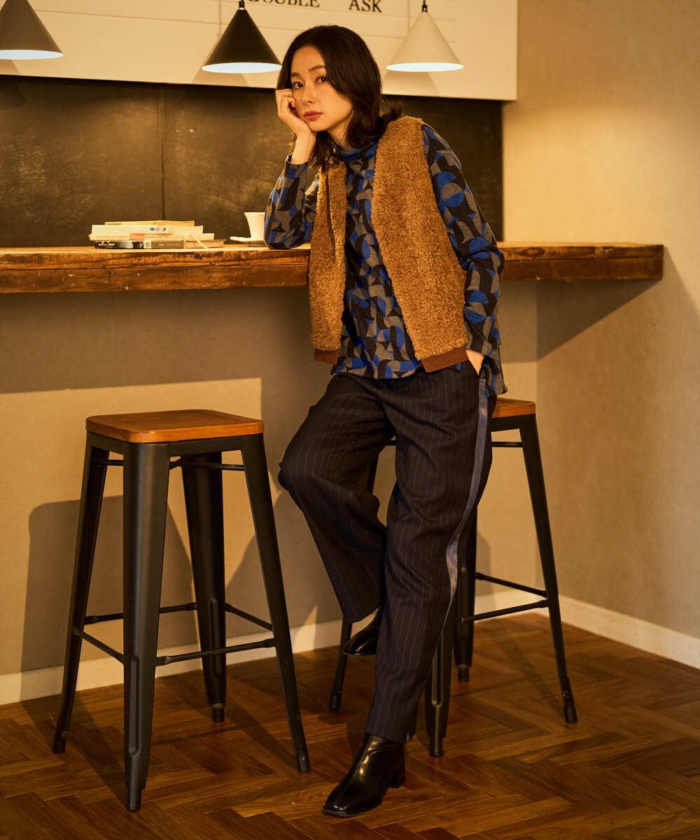 PZSAD20290 GEORGES RECH(ジョルジュ・レッシュ) ボアニットコンビベスト ダークグレー