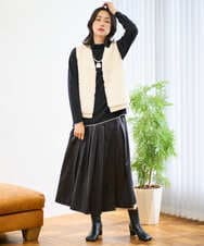 PZSAD20290 GEORGES RECH(ジョルジュ・レッシュ) ボアニットコンビベスト ダークグレー