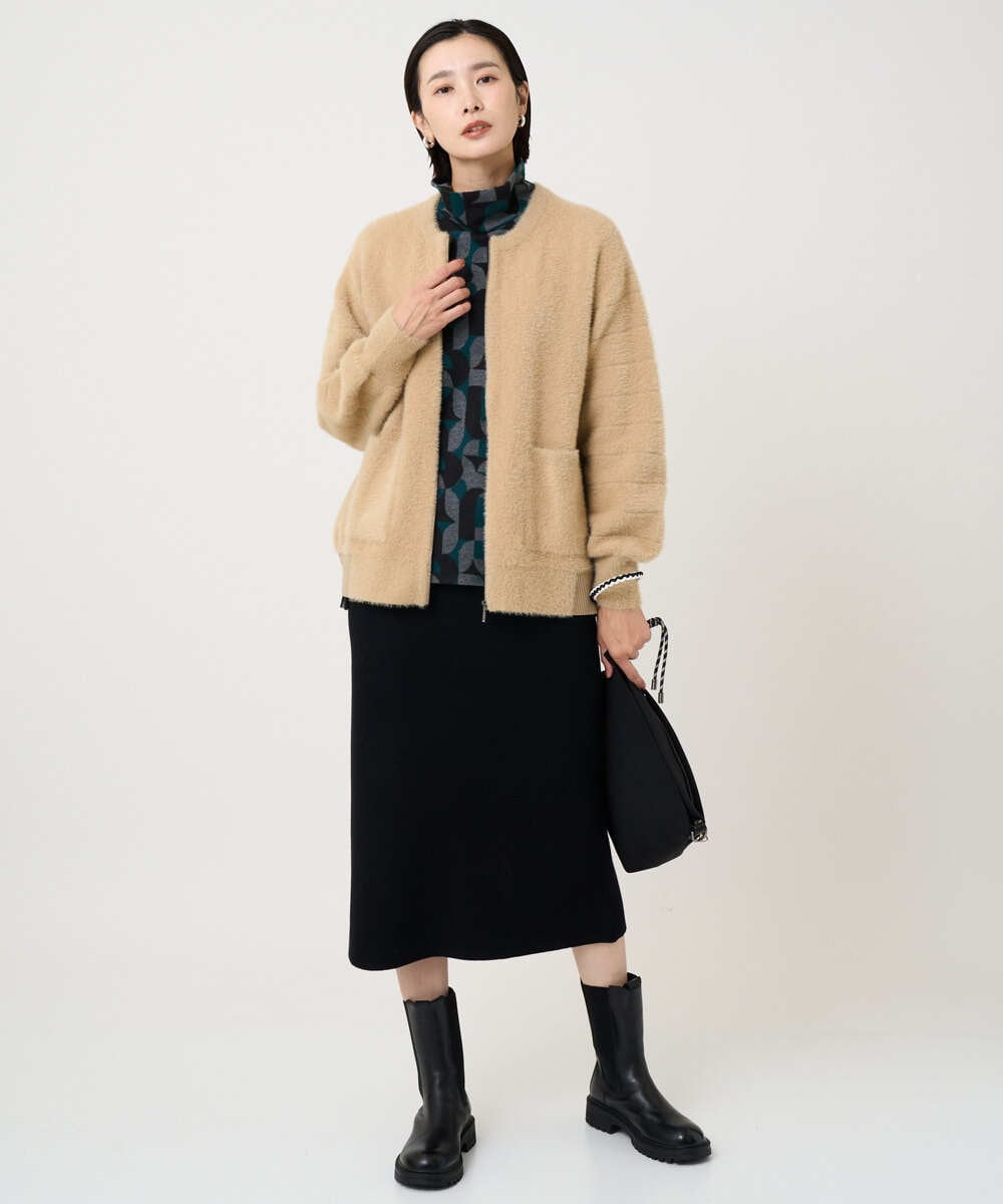 PZSAD21330 GEORGES RECH(ジョルジュ・レッシュ) フェザーヤーンリバーカーディガン ベージュ