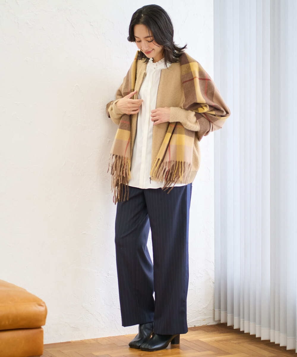 PZSAD21330 GEORGES RECH(ジョルジュ・レッシュ) フェザーヤーンリバーカーディガン ベージュ