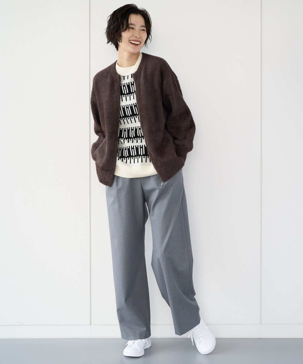 PZSAD21330 GEORGES RECH(ジョルジュ・レッシュ) フェザーヤーンリバーカーディガン ベージュ