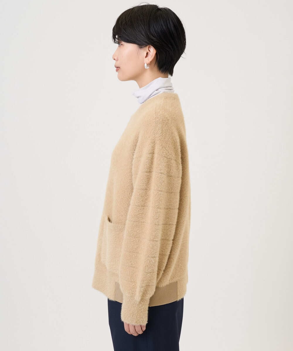 PZSAD21330 GEORGES RECH(ジョルジュ・レッシュ) フェザーヤーンリバーカーディガン ベージュ