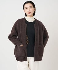 PZSAD21330 GEORGES RECH(ジョルジュ・レッシュ) フェザーヤーンリバーカーディガン ブラウン