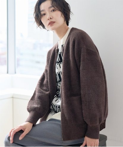 PZSAD21330  フェザーヤーンリバーカーディガン