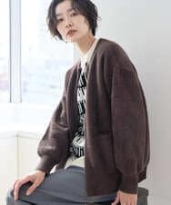 PZSAD21330 GEORGES RECH(ジョルジュ・レッシュ) フェザーヤーンリバーカーディガン ブラウン