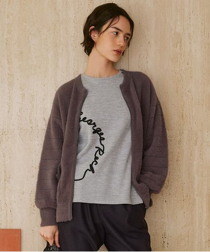 PZSAD21330 GEORGES RECH フェザーヤーンリバーカーディガン