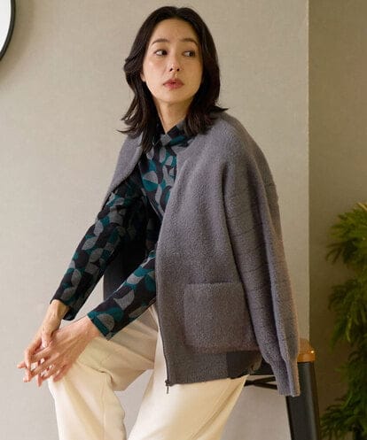 PZSAD21330 GEORGES RECH フェザーヤーンリバーカーディガン