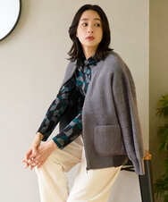 PZSAD21330 GEORGES RECH(ジョルジュ・レッシュ) フェザーヤーンリバーカーディガン ダークグレー