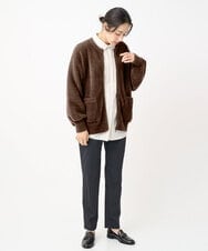 PZSAD21330 GEORGES RECH(ジョルジュ・レッシュ) フェザーヤーンリバーカーディガン ダークグレー