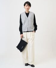 PZSAD36250 GEORGES RECH(ジョルジュ・レッシュ) ラメジャガードシャギーニットベスト ネイビー