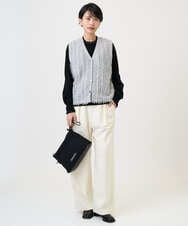 PZSAD36250 GEORGES RECH(ジョルジュ・レッシュ) ラメジャガードシャギーニットベスト ネイビー