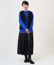 PZSAD36250 GEORGES RECH(ジョルジュ・レッシュ) ラメジャガードシャギーニットベスト ネイビー