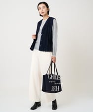 PZSAD36250 GEORGES RECH(ジョルジュ・レッシュ) ラメジャガードシャギーニットベスト ネイビー