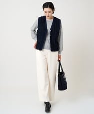 PZSAD36250 GEORGES RECH(ジョルジュ・レッシュ) ラメジャガードシャギーニットベスト ネイビー