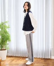 PZSAD36250 GEORGES RECH(ジョルジュ・レッシュ) ラメジャガードシャギーニットベスト ネイビー