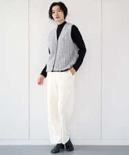 PZSAD36250 GEORGES RECH(ジョルジュ・レッシュ) ラメジャガードシャギーニットベスト ネイビー