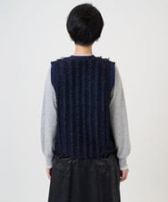PZSAD36250 GEORGES RECH(ジョルジュ・レッシュ) ラメジャガードシャギーニットベスト ネイビー
