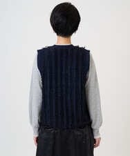 PZSAD36250 GEORGES RECH(ジョルジュ・レッシュ) ラメジャガードシャギーニットベスト ネイビー