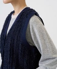 PZSAD36250 GEORGES RECH(ジョルジュ・レッシュ) ラメジャガードシャギーニットベスト ネイビー