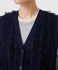 PZSAD36250 GEORGES RECH(ジョルジュ・レッシュ) ラメジャガードシャギーニットベスト ネイビー