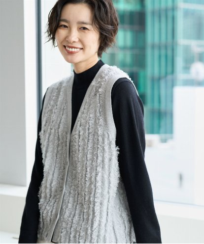 PZSAD36250 GEORGES RECH ラメジャガードシャギーニットベスト