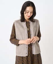 PZSAE55290 GEORGES RECH(ジョルジュ・レッシュ) フェイクファーニットベスト ブラウン