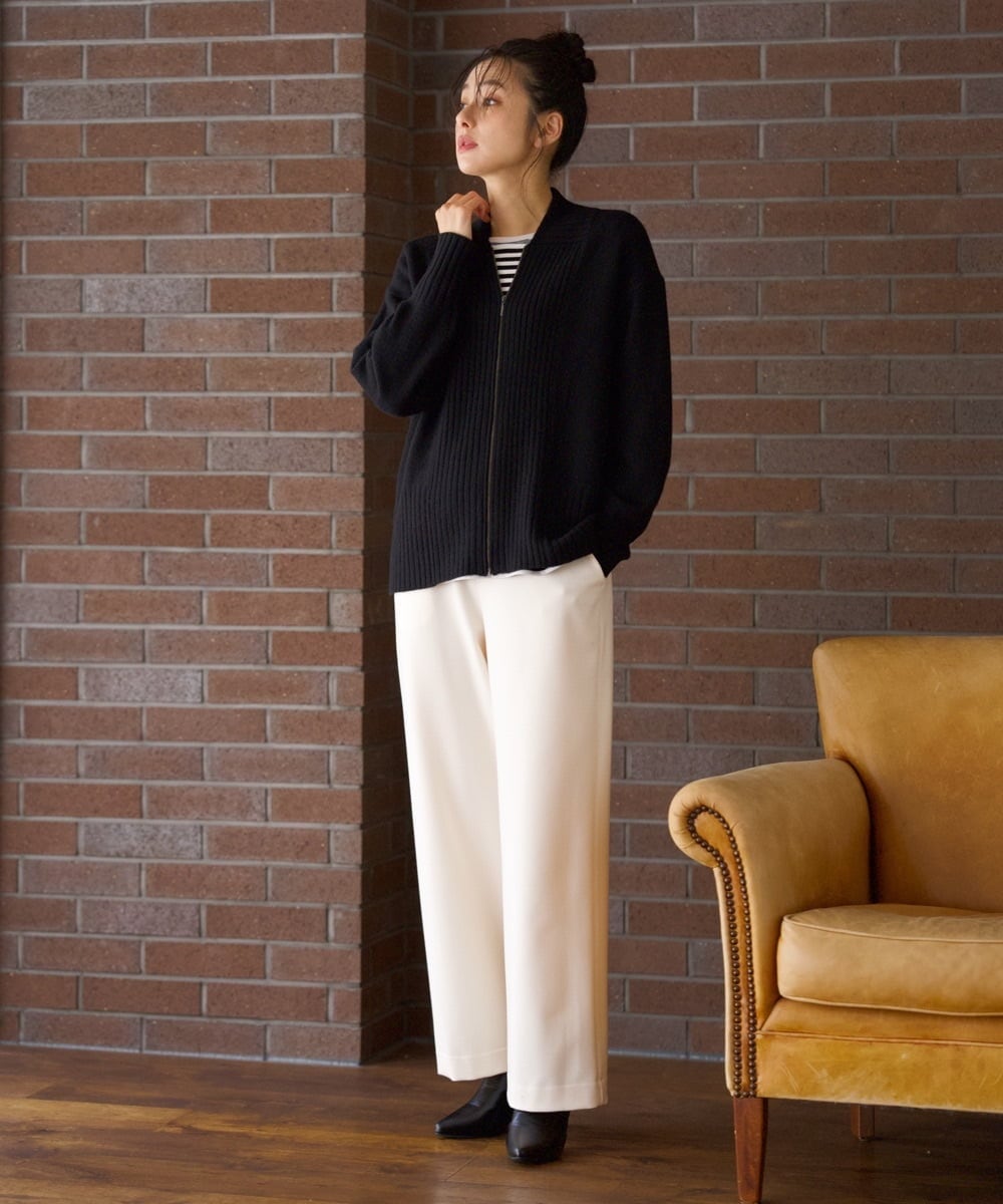PZSAG43330 GEORGES RECH(ジョルジュ・レッシュ) フロントジップラムウールカーディガン レッド