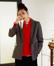 PZSAG43330 GEORGES RECH(ジョルジュ・レッシュ) フロントジップラムウールカーディガン レッド
