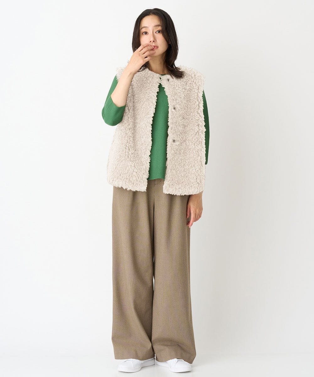 PZSAH04340 GEORGES RECH(ジョルジュ・レッシュ) エアリーファードッキングニットベスト ベージュ