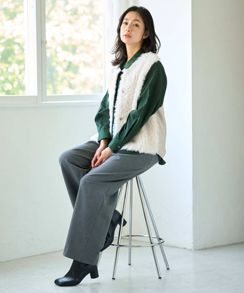 PZSAH04340 GEORGES RECH(ジョルジュ・レッシュ) エアリーファードッキングニットベスト ベージュ