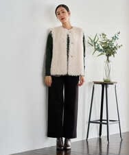 PZSAH04340 GEORGES RECH(ジョルジュ・レッシュ) エアリーファードッキングニットベスト ベージュ