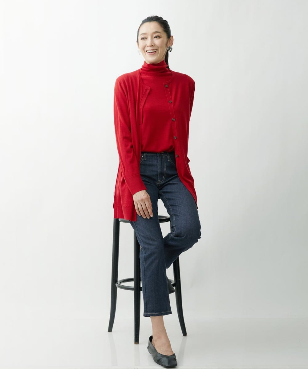 PZSAT16290 GEORGES RECH(ジョルジュ・レッシュ) 【5色展開】ウォッシャブルウールニットカーディガン レッド