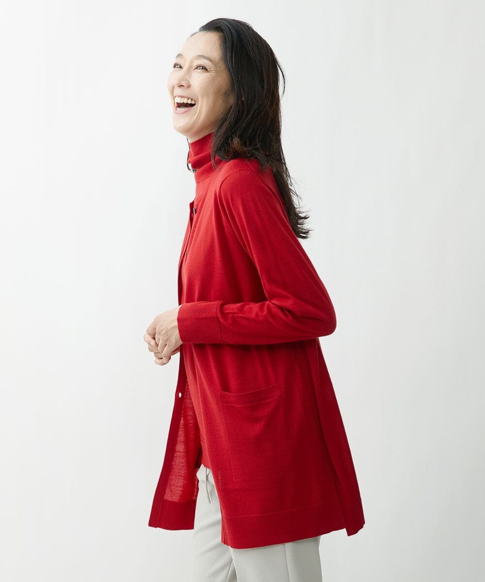 PZSAT16290 GEORGES RECH(ジョルジュ・レッシュ) 【5色展開】ウォッシャブルウールニットカーディガン レッド