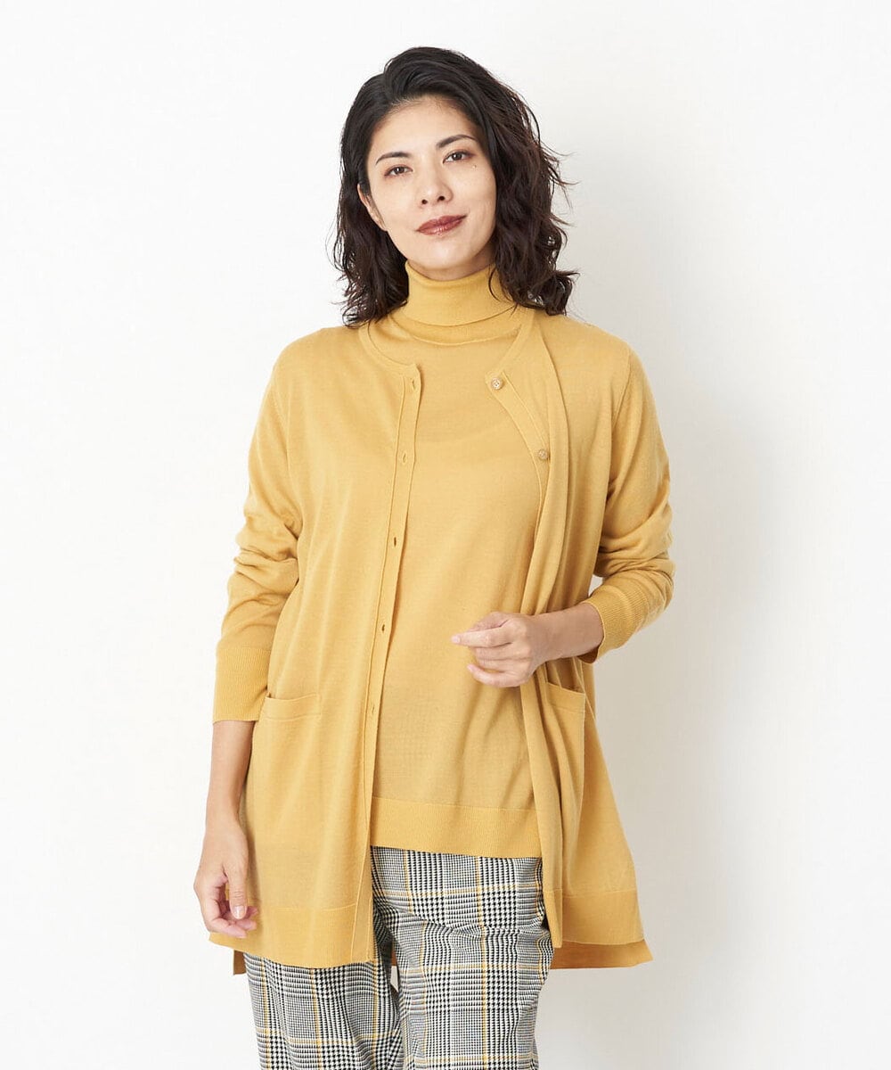 PZSAT16290 GEORGES RECH(ジョルジュ・レッシュ) 【5色展開】ウォッシャブルウールニットカーディガン イエロー