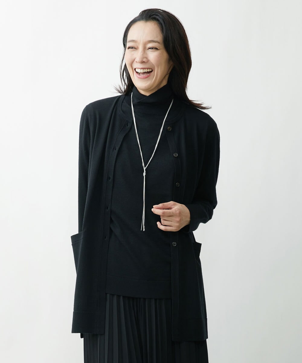 PZSAT16290 GEORGES RECH(ジョルジュ・レッシュ) 【5色展開】ウォッシャブルウールニットカーディガン ブラック