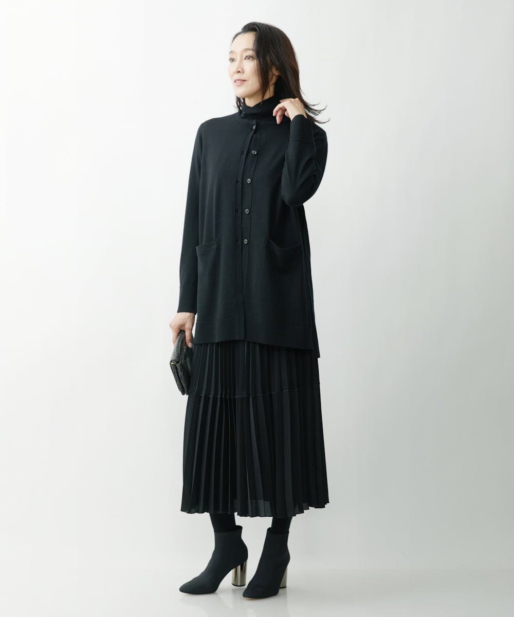 PZSAT16290 GEORGES RECH(ジョルジュ・レッシュ) 【5色展開】ウォッシャブルウールニットカーディガン ブラック