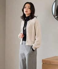 PZSCD51250 GEORGES RECH(ジョルジュ・レッシュ) メタリックシャギーショートカーディガン ベージュ