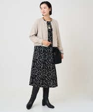 PZSCD51250 GEORGES RECH(ジョルジュ・レッシュ) メタリックシャギーショートカーディガン ブラック