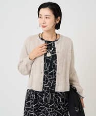 PZSCD51250 GEORGES RECH(ジョルジュ・レッシュ) メタリックシャギーショートカーディガン ブラック