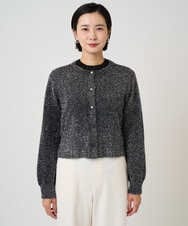 PZSCD51250 GEORGES RECH(ジョルジュ・レッシュ) メタリックシャギーショートカーディガン ブラック